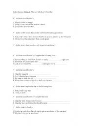 English worksheet: Friends (the one with Joys Porshe) 