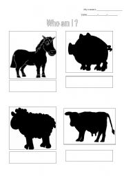 English Worksheet: farm animals2