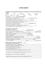 English Worksheet: Comparison of adj and adv