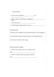 English Worksheet: evs