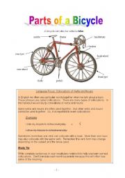 English Worksheet: Parts of a Bicycle