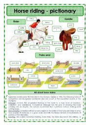 English Worksheet: Horse riding -pictionary