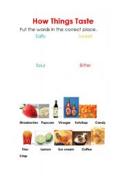 English worksheet: How Things Taste