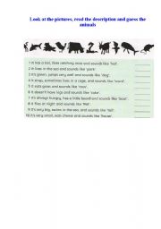 English worksheet: Guess the animals