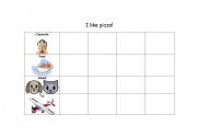 English worksheet: I like ......