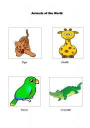English worksheet: Animals of the World
