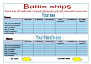 English Worksheet: Past tense Battle Ships
