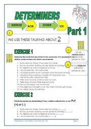 English Worksheet: 4 PAGES -NEITHER/NOR/EITHER/OR - KEY INCLUDED