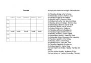 English Worksheet: the schedule