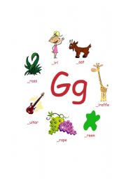 English worksheets: Letter G