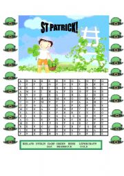 English Worksheet: st Patrick wordsearch 