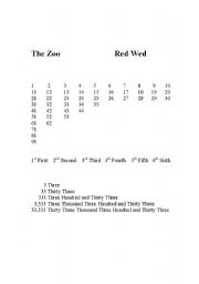 English Worksheet: pronunciation and numbers