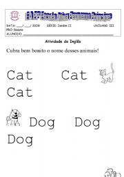 English Worksheet: aninals dot to dot