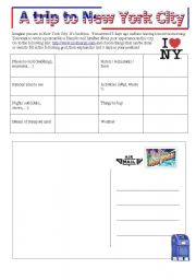 English Worksheet: A trip to New York City
