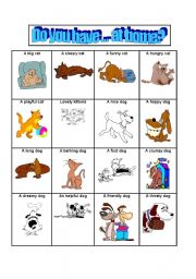 English Worksheet: Cats and dogs