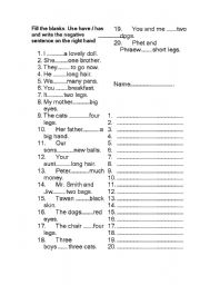 English Worksheet: Have or Has