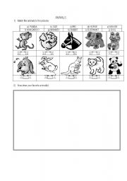 English worksheet: Drawing animals