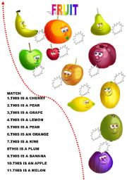 English Worksheet: MATCH THE FRUIT