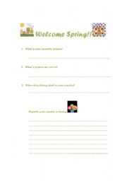 English worksheet: welcome spring