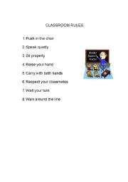English Worksheet: classroom rules