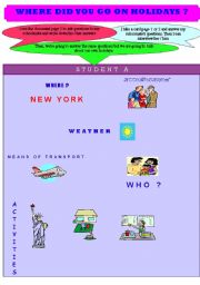 English worksheet: WHERE DID YOU GO ON HOLIDAYS ? pages 1 and 2