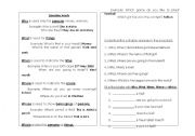 English worksheet: question words