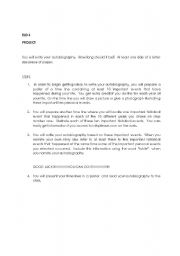 English Worksheet: Designing a time line about the students life