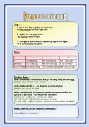 English Worksheet: Present Continuous