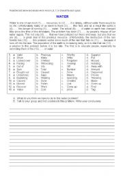 English Worksheet: WATER