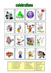 English Worksheet: Celebrations 2/2 (04.08.09)