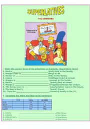 English Worksheet: The Simpsons - Superlative