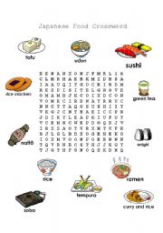 Japanese Food Word Search