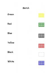 English worksheet: Match colors