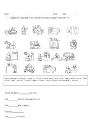 English Worksheet: Dairy routines