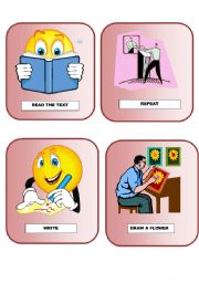 English Worksheet: SIMON SAYS CARDS1