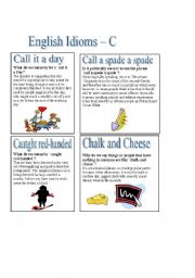 English Worksheet: English Idioms - C