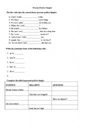 English worksheet: Present  perfect exercises