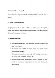 English Worksheet: How to write aparagraph