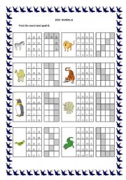 English Worksheet: ZOO ANIMALS