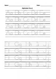 Alphabet handwriting