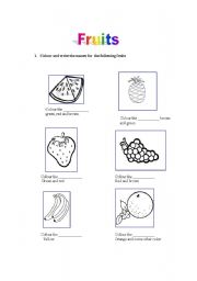 English worksheet: Fruits