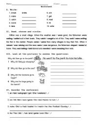 English Worksheet: simple past tense