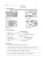 English Worksheet: past continuous