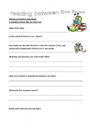 English worksheet: BOOK REVIEW