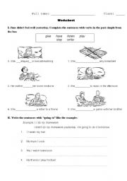 English Worksheet: past simple