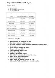 English worksheet: prepositions