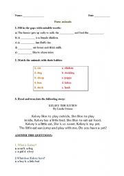 English Worksheet:  the farm animals