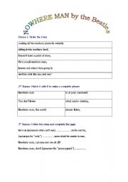 English worksheet: Nowhere Man by The Beatles 
