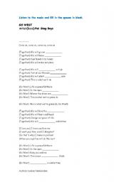English Worksheet: Song: Go West by Pet Shop Boys