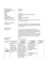 English worksheet: Lesson plan - Looking for a Rain God by Bessie Head (characters)